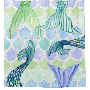 Cortina De Ducha Funda de Mermaid De Lavanda Azul Cuidada Decoració