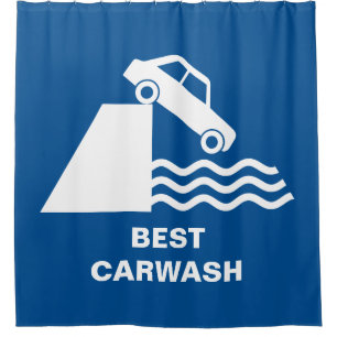 Cortina De Ducha Funny Carwash Rótulo