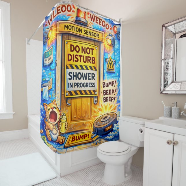 Cortina De Ducha Funny Do Not Disturb Shower Curtain (In situ)