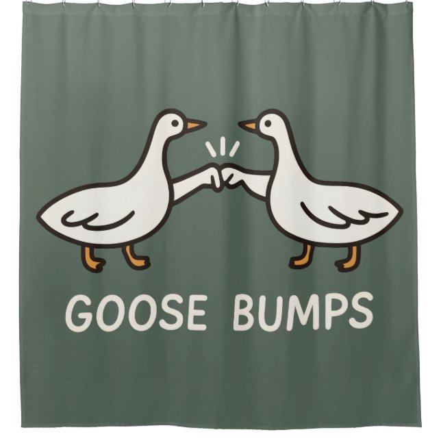 Cortina De Ducha Funny Goose Bump Personalizado | Fist Bump Geese A (Anverso)