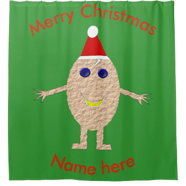 Cortina De Ducha Funny Navidades Egg Shower Curtain (Anverso)