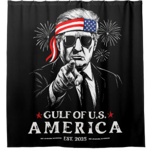 Cortina De Ducha Funny Trump Golfo De Estados Unidos 2025 4 De Juli