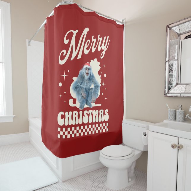 Cortina De Ducha Funny Yeti - Merry Christmas (In situ)