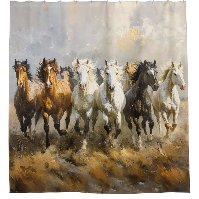 Cortina De Ducha Galloping Mustang Pintura (Anverso)
