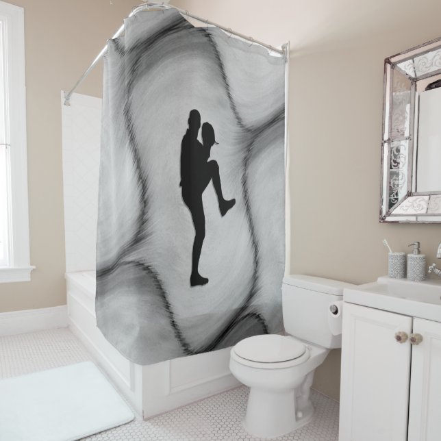 Cortina De Ducha Ganador de béisbol Pitcher Windup (In situ)