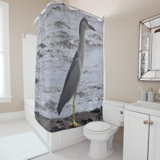 Cortina De Ducha Garza negra de la noche (In situ)