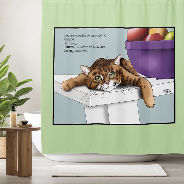 Cortina De Ducha Gatito Naranja Atractivo Golosinas Divertidas Espe (Subido por el creador)
