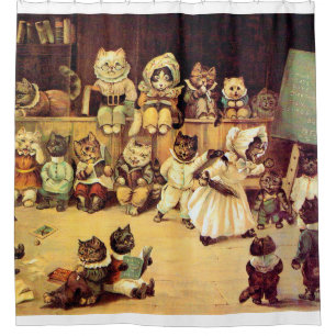 Cortina De Ducha Gatitos de la escuela de un gato, Louis Wain