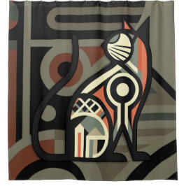 Cortina De Ducha Gato ArtDeco