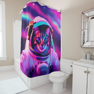Cortina De Ducha gato astronauta