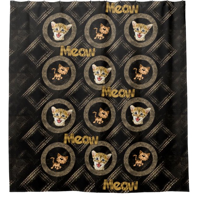 Cortina de ducha, gato de carne (Anverso)