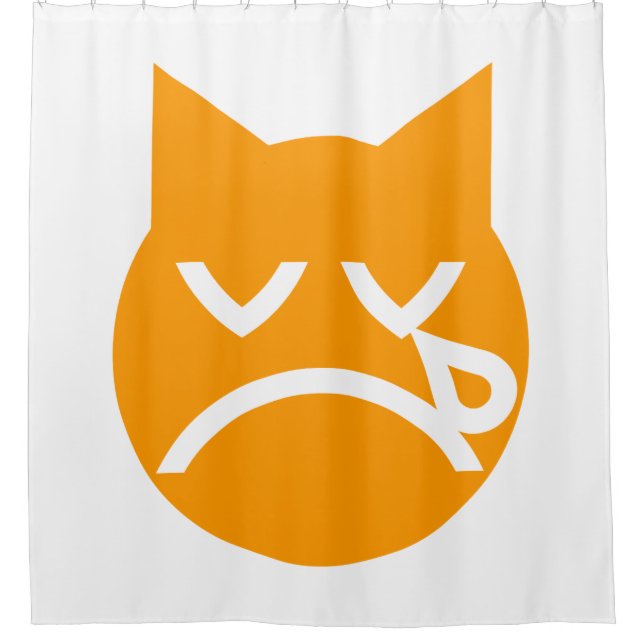 Cortina De Ducha Gato de Emoji llorando (Anverso)