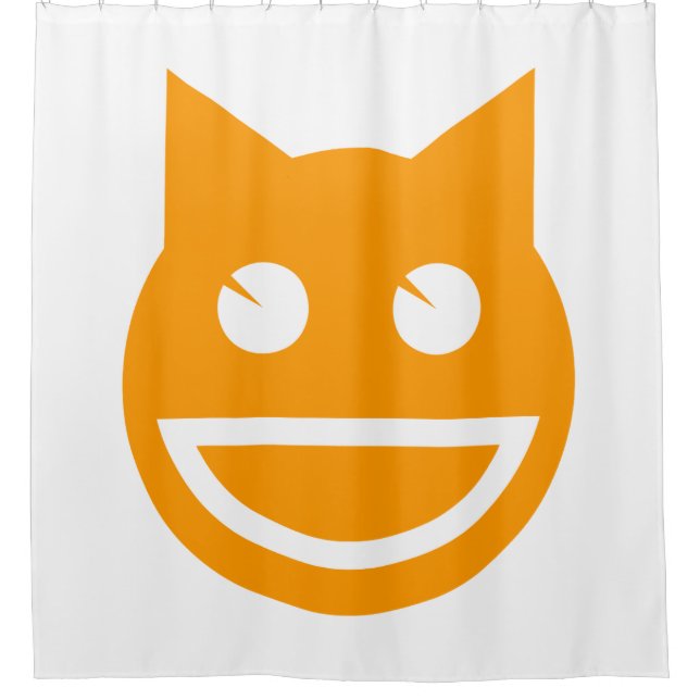 Cortina De Ducha Gato de Emoji sonriente (Anverso)