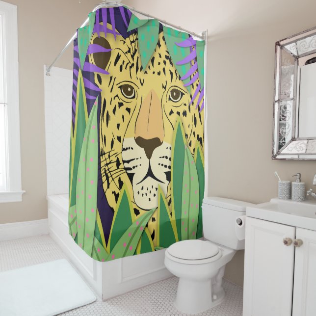 Cortina De Ducha Gato de la jungla (In situ)