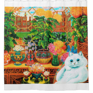 Cortina De Ducha Gato de los amantes de las flores, Louis Wain