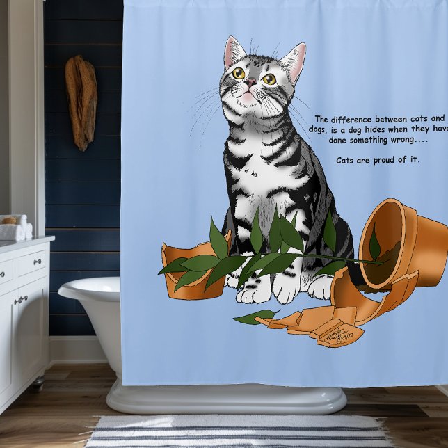 Cortina De Ducha Gato de malversación de planta (Subido por el creador)