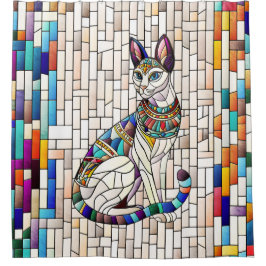 Cortina De Ducha Gato egipcio - Arte Mosaico