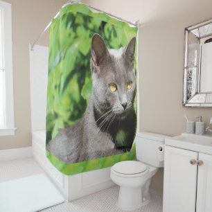 Cortina de ducha Gato Gris Kitty