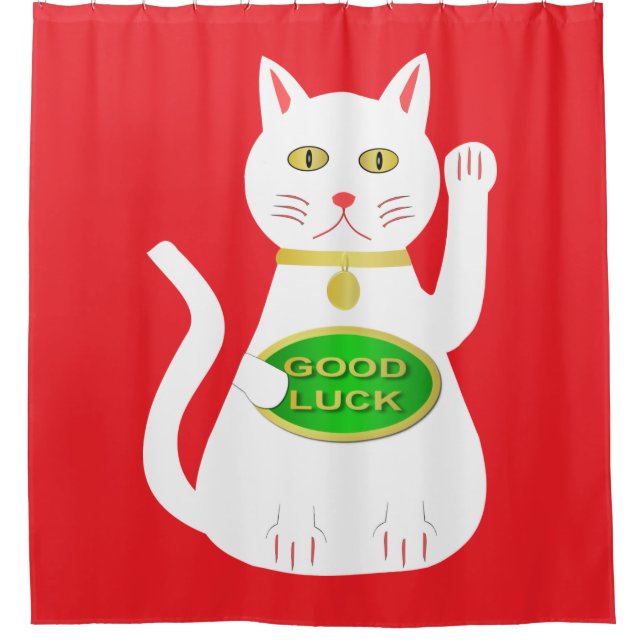 Cortina De Ducha Gato Lucky Oriental (Anverso)