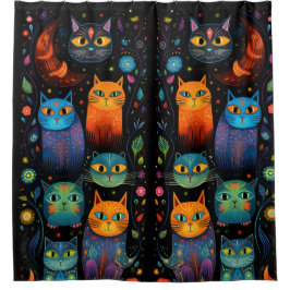 Cortina De Ducha Gatos azules