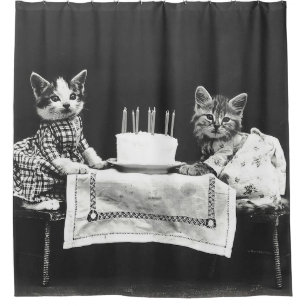 Cortina De Ducha Gatos de cosecha en una fiesta de cumpleaños