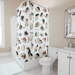 Cortina De Ducha Gatos japoneses, Hiroshige, postal Ukiyo-e