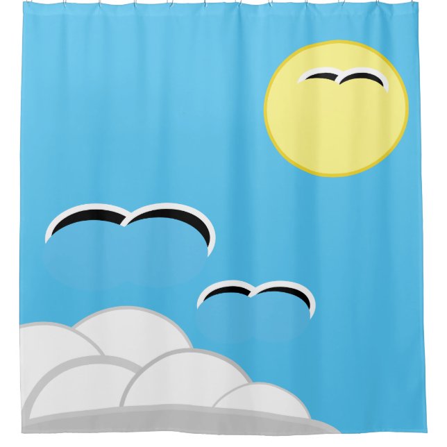 Cortina de ducha - Gaviotas en vuelo (Anverso)