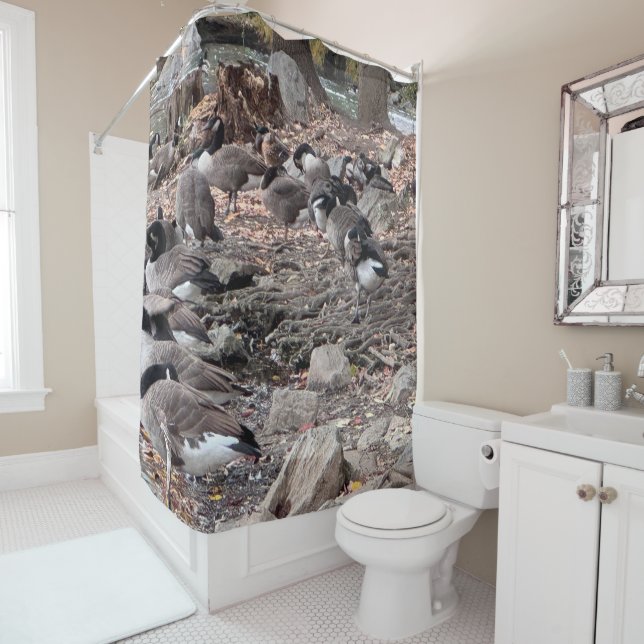 Cortina De Ducha Geese in the Park Shower Curtain (In situ)