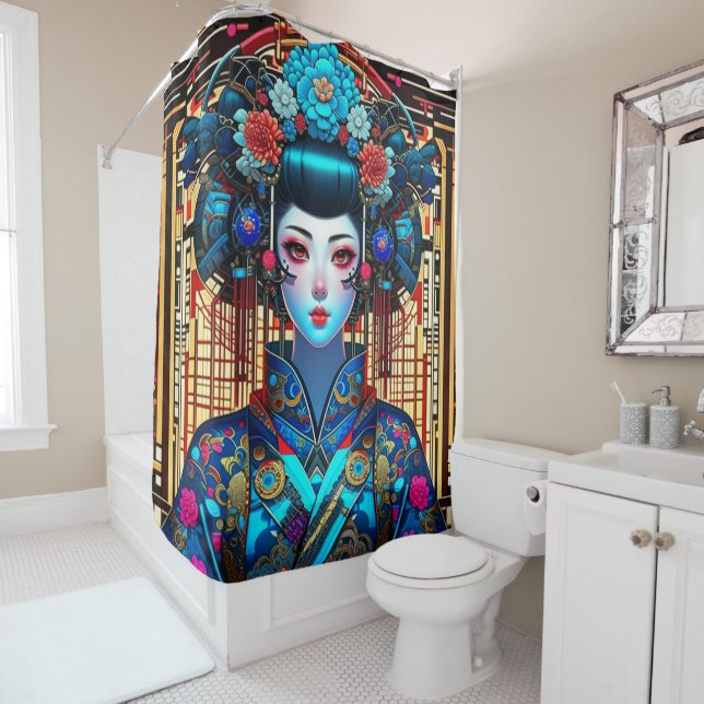 Cortina De Ducha Geisha futurista (In situ)