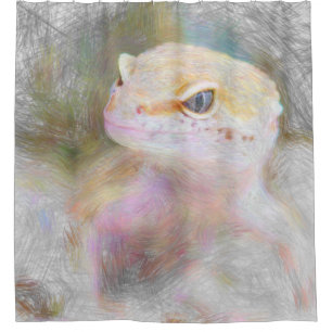Cortina De Ducha gekko de animales artísticos