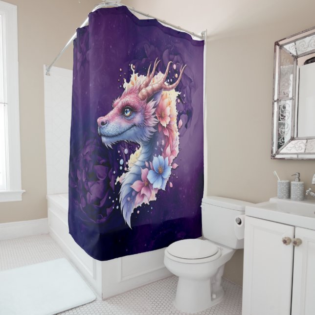 Cortina De Ducha Gentle Guardian Dragon.  (In situ)