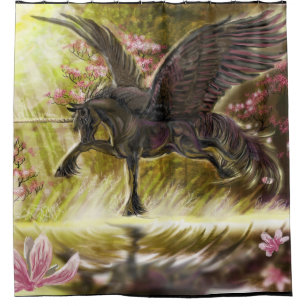 Cortina De Ducha Gentle Touch~unicornio alado