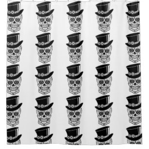 Cortina De Ducha Gentleman Sugar Skull