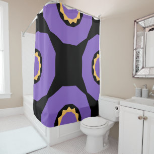 Cortina De Ducha Geo negro morado