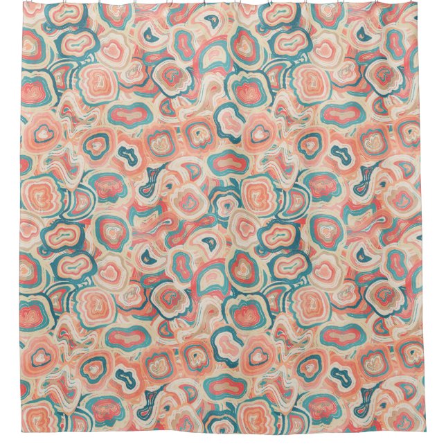 Cortina De Ducha Geometric Coral Shapes (Anverso)