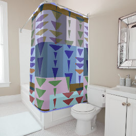 Cortina De Ducha  Geometric Graphic Motif Modern Trend 