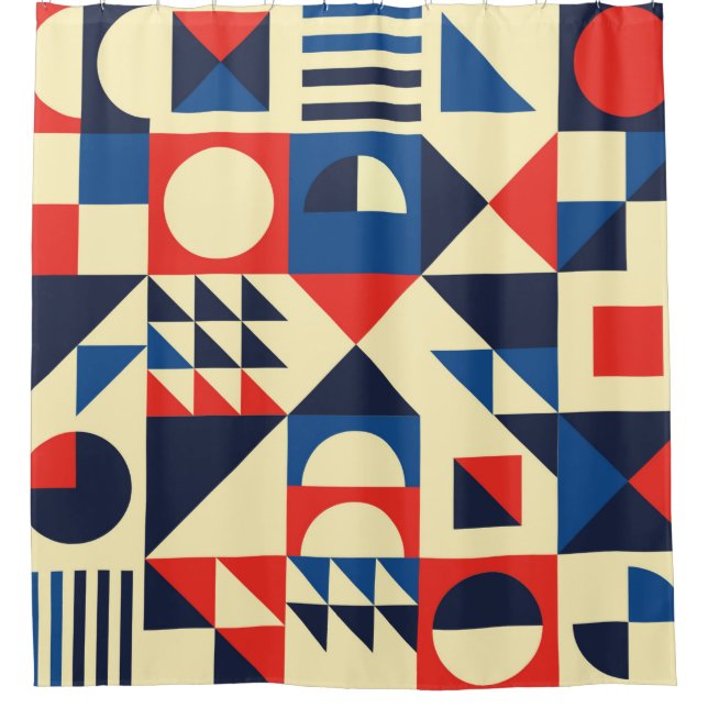 Cortina De Ducha Geometric mid-century modern seamless pattern - 60 (Anverso)