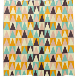 Cortina De Ducha Geometric pattern of multi-colored triangles