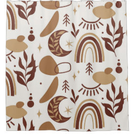 Cortina de ducha geométrica abstracta bohemia