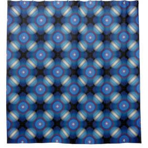 Cortina De Ducha Geométrica de la espaciadora azul