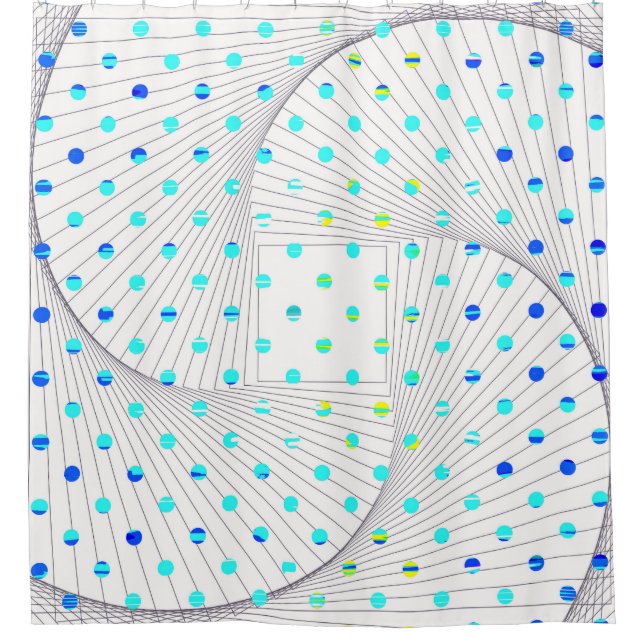 Cortina De Ducha Geométrica del punto de polka (Anverso)