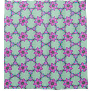 Cortina de ducha geométrica floral vívida