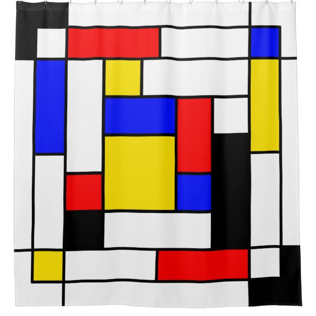 Cortina De Ducha Geométrica Mondriana Art 2 (Anverso)