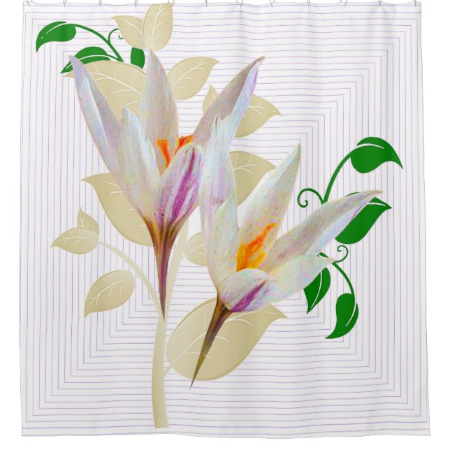 Cortina De Ducha Geométrico floral (Anverso)