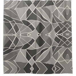 Cortina De Ducha Geométrico Gris minimalista elegante contemporáneo