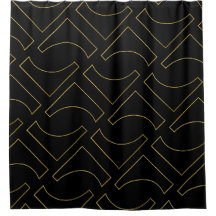 Geométrico Mínimo Chic Negro Dorado