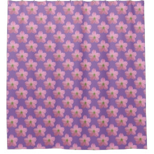 Cortina De Ducha Geranio rosado floral en cualquier color