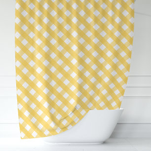 Cortina De Ducha Gingham Amarillo Soleado