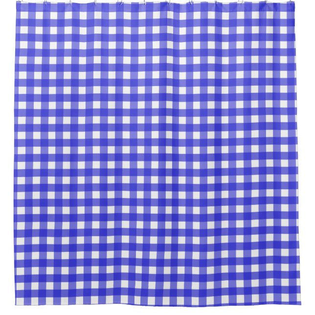 Cortina De Ducha gingham azul real (Anverso)