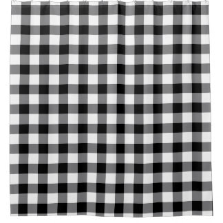 Cortina De Ducha Gingham Blanco Y Negro